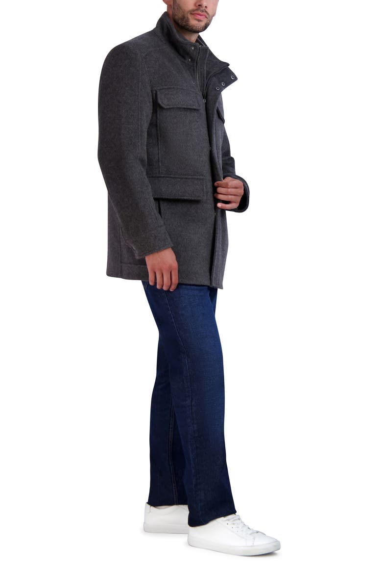 Wool Blend Field Coat, Alternate, color, GREY