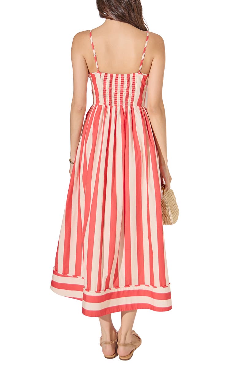 English Factory Stripe Midi Dress, Alternate, color, Red/ Ivory