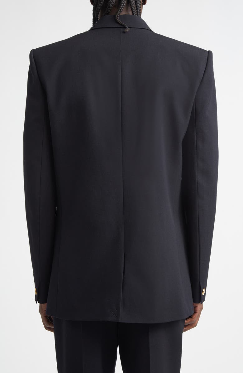 Balmain Pinstripe Wool Tuxedo Jacket, Alternate, color, 0Pa Black