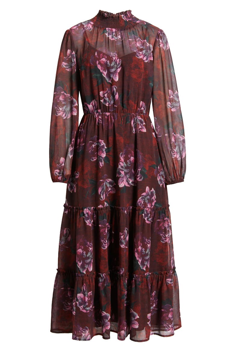 Wild Bergamont Long Sleeve Maxi Dress, Alternate, color, RED PURPLE