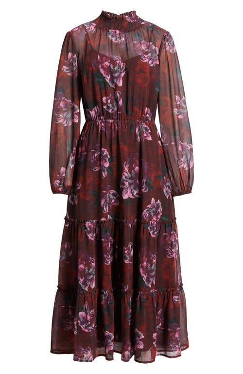 Lost + Wander Wild Bergamont Long Sleeve Maxi Dress In Brown
