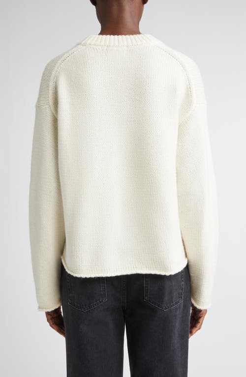 Loulou De Saison Derry Cashmere U-neck Sweater In White