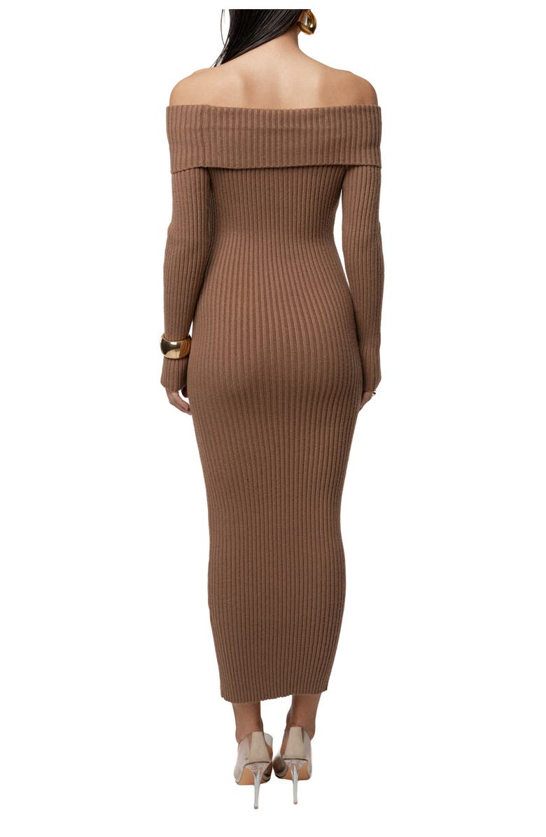 JLUXLABEL Kira Ribbed Midi Dress, Alternate, color, Tan