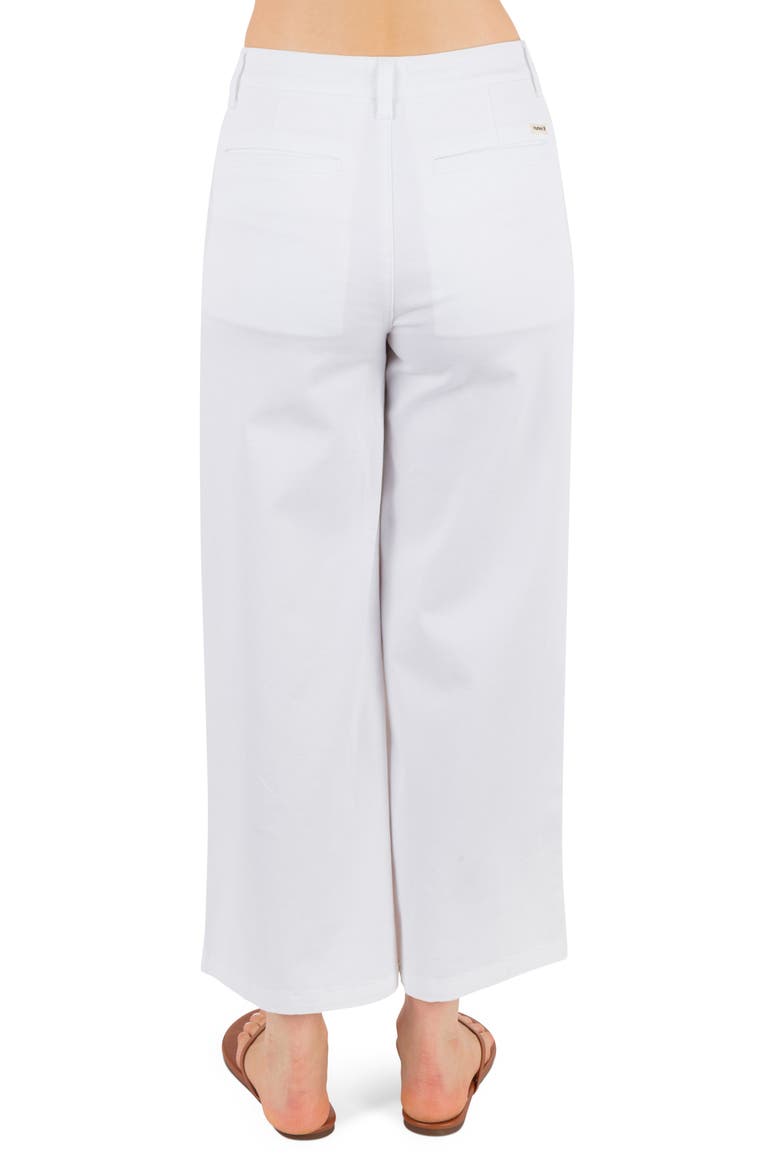 Horizon Patch Pocket Ankle Wide Leg Twill Pants, Alternate, color, WHITE