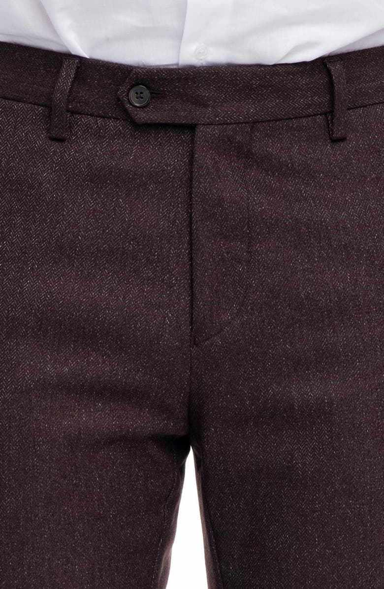 VELLAPAIS Cita Herringbone Straight Leg Pants, Alternate, color, Brown