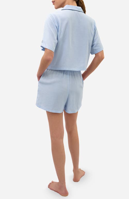 Sunday Citizen Piped Cotton Blend Pajamas In Blue