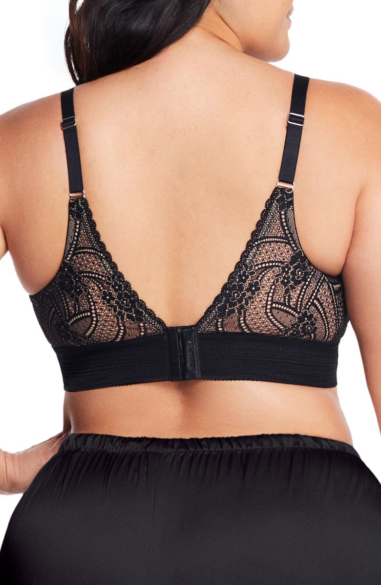 Glamorise Bramour Gramercy Luxe Lace Bralette, Alternate, color, Black