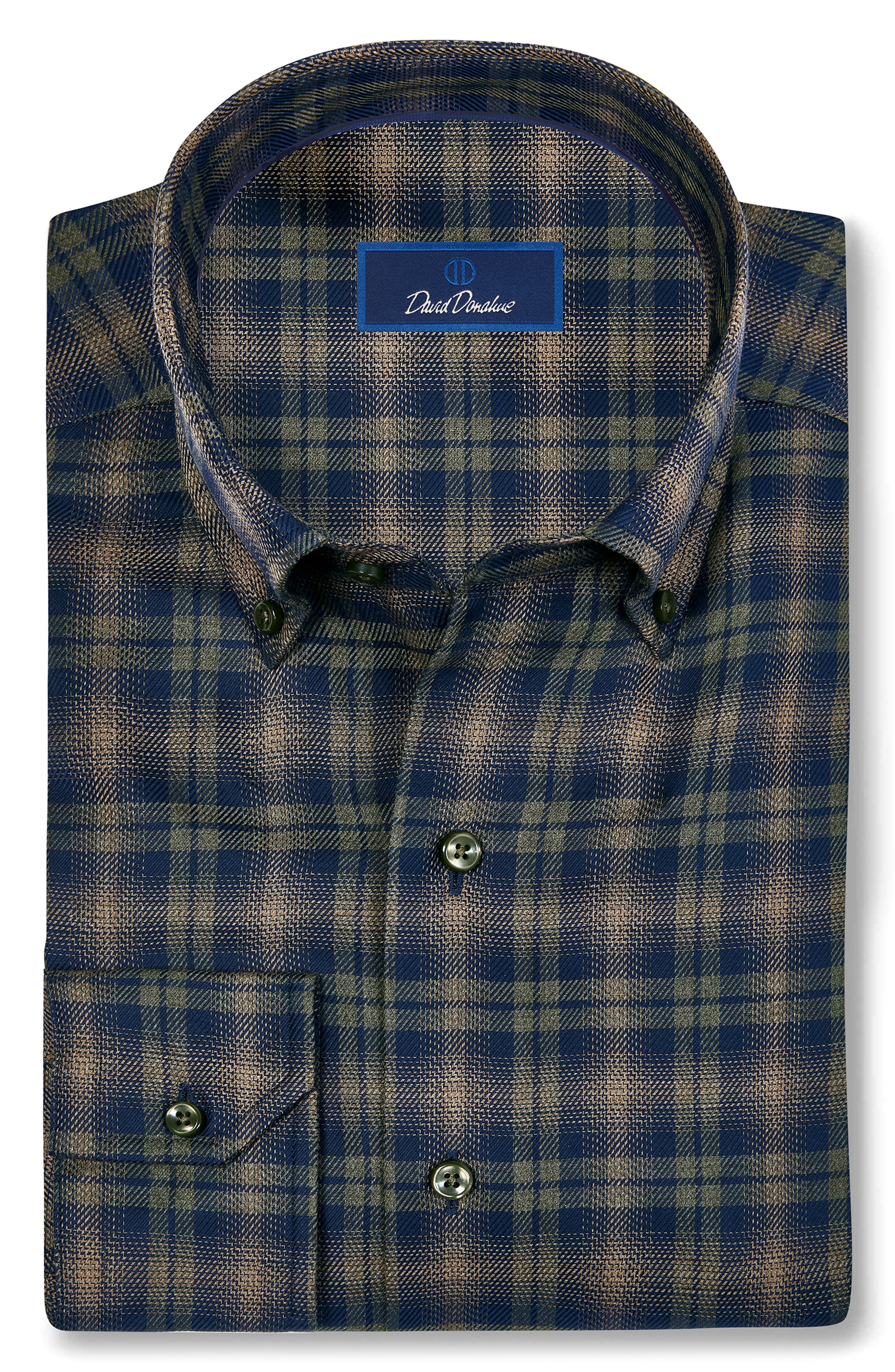 David Donahue Mélange Check Button-Down Sport Shirt (Men) | Nordstrom
