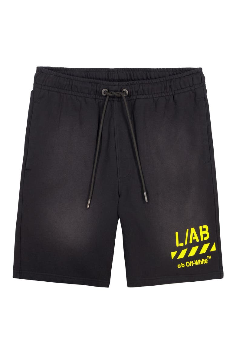 Diag Garment Wash Shorts, Alternate, color, BLACK