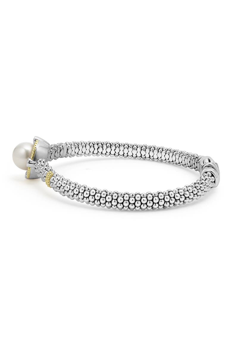 Luna Freshwater Pearl & Diamond Lux Rope Bracelet, Alternate, color, SILVER