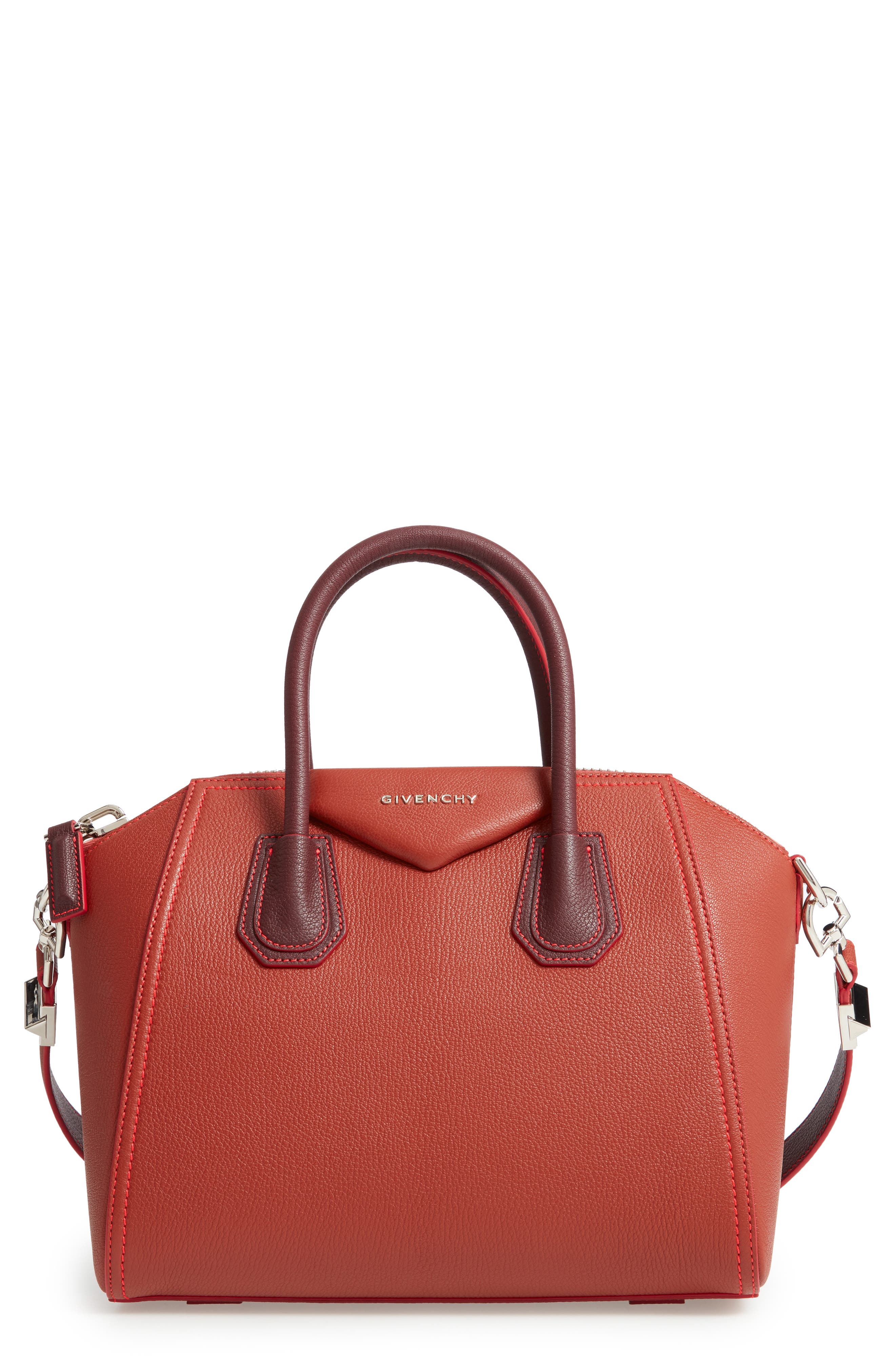Givenchy Small Antigona Leather Satchel, Main, color, 