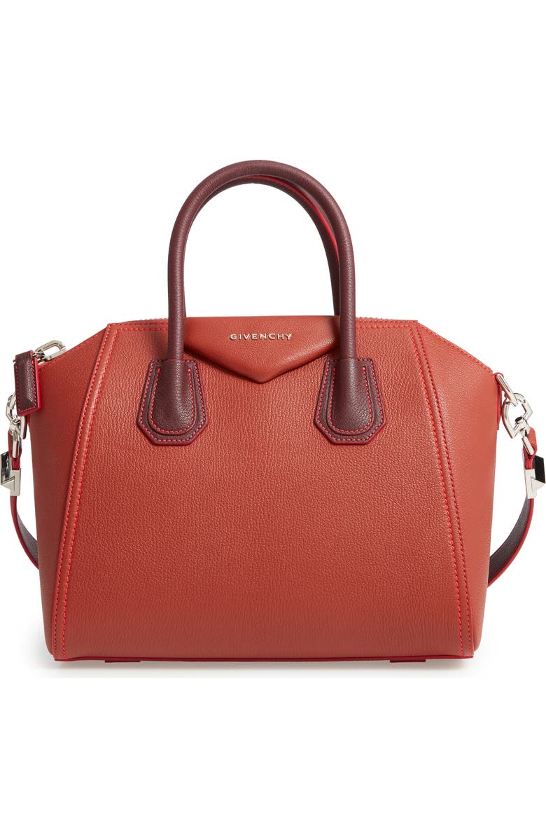 Givenchy Small Antigona Leather Satchel, Main, color,