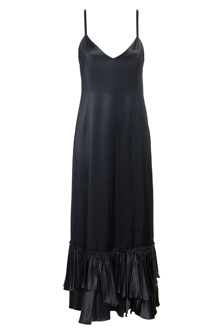 Layered Ruffle Hem Maxi Dress, Alternate, color, BLACK