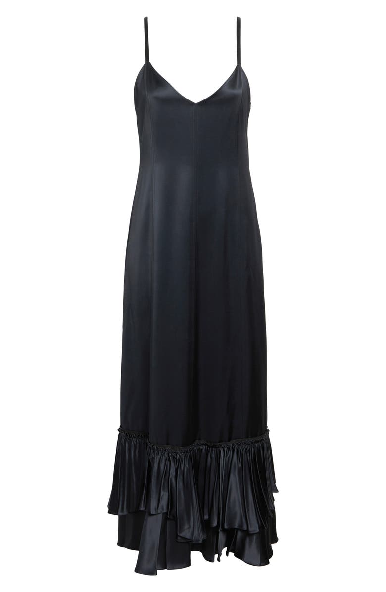 Jil Sander Layered Ruffle Hem Maxi Dress, Alternate, color, Black