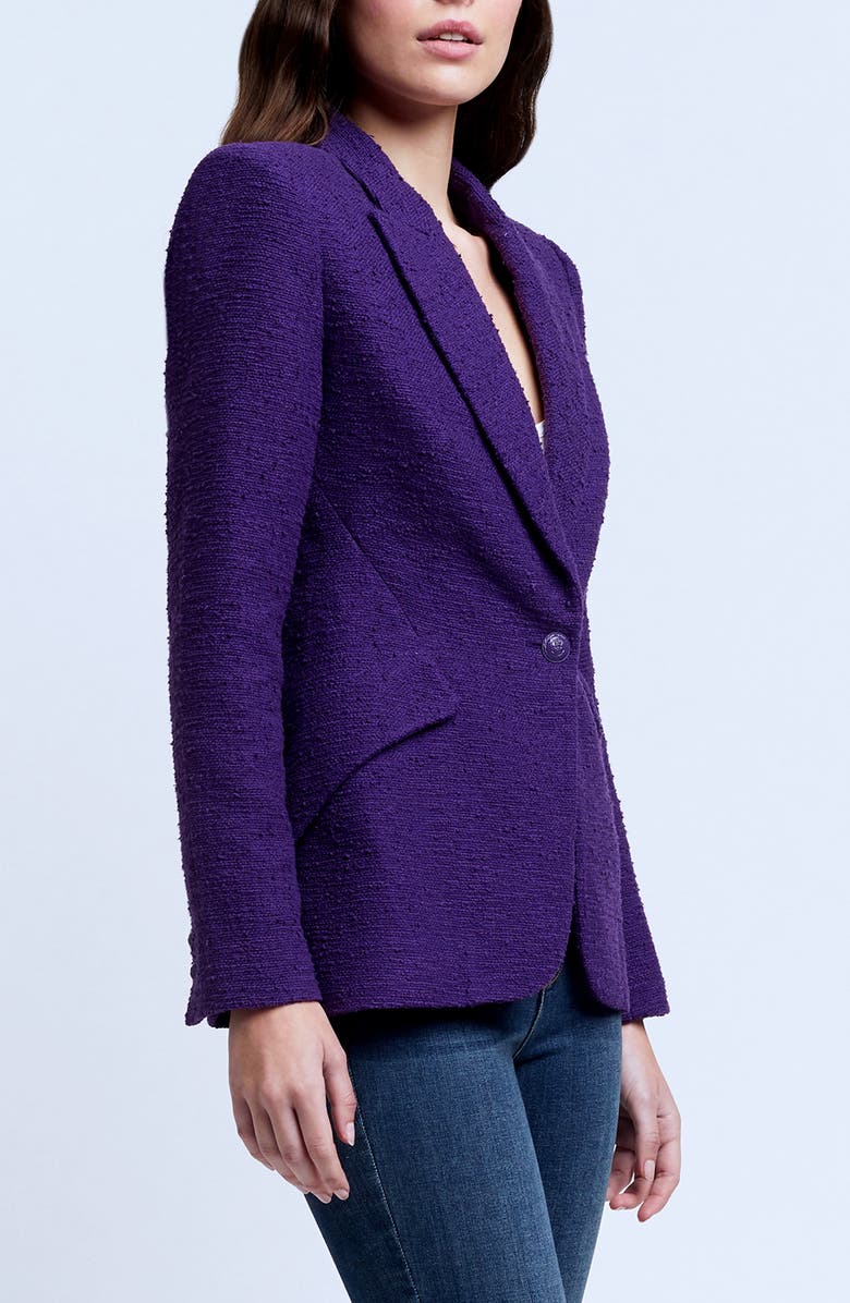 L'AGENCE Chamberlin Textured Stretch Cotton Blazer, Alternate, color, 