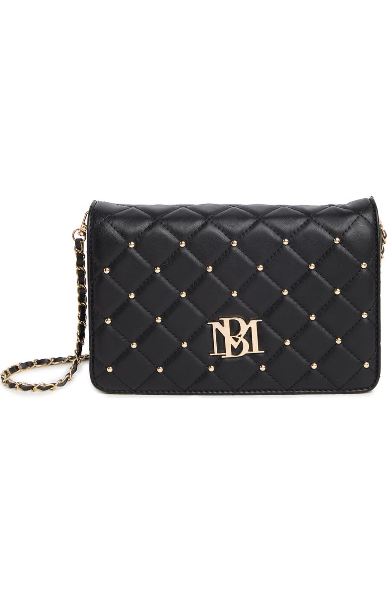Badgley Mischka Collection Diamond Quilt Crossbody Bag, Main, color, Black