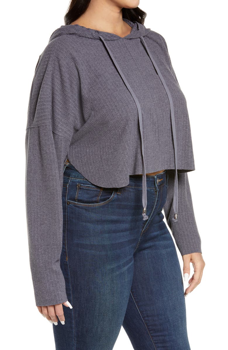 BP. Rib Knit Crop Hoodie, Alternate, color, 