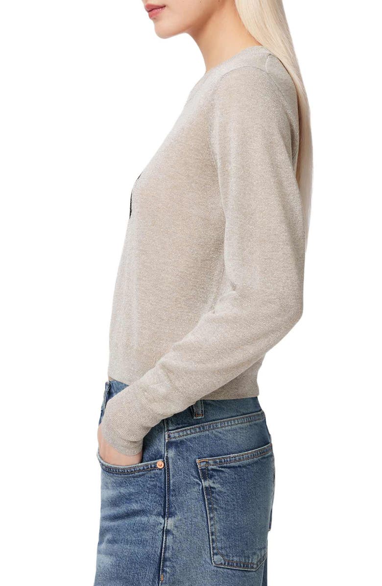 AllSaints Deetz Metallic Punk Graphic Sweater, Alternate, color, Chalk White