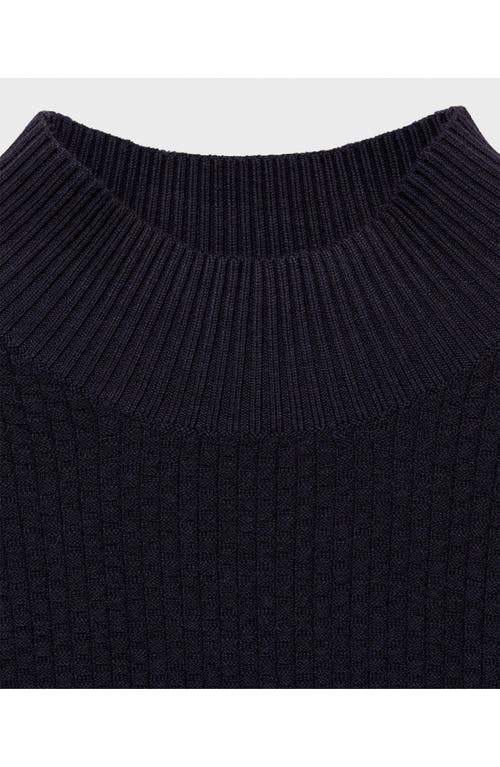 Mango Mock Neck Sweater In Blue