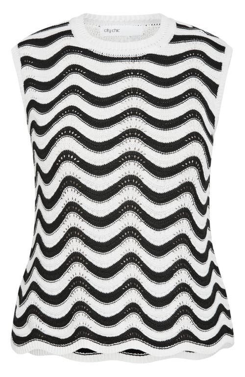 City Chic Cornelia Wave Openwork Top