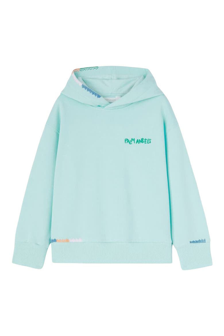 Kids' Logo Embroidered Hoodie, Main, color, SKY BLUE/ GREEN