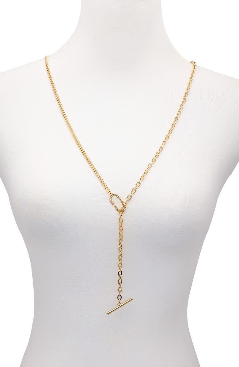 GUESS Toggle Y-Necklace, Alternate, color, Goldtone