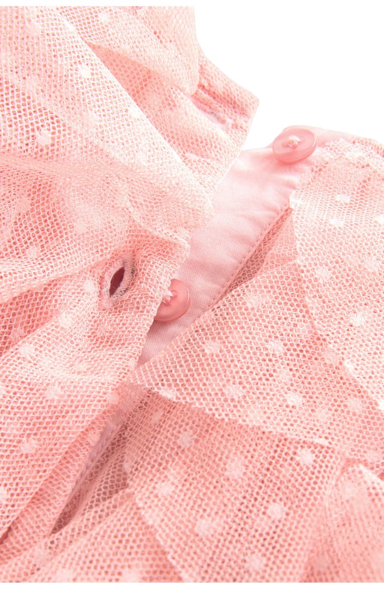 NEXT Kids' Ruffle Dot Mesh Party Dress, Alternate, color, Pink