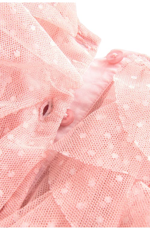 Next Kids' Ruffle Dot Mesh Party Dress In Pink