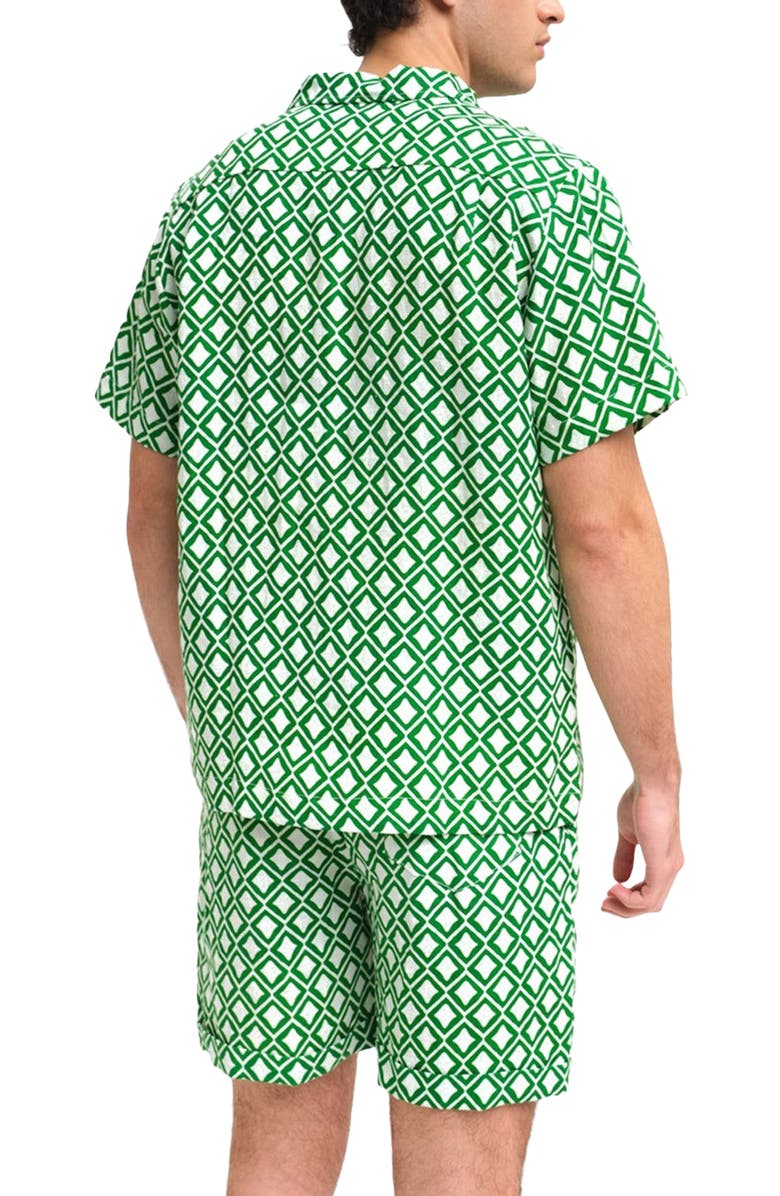 Peninsula Swimwear Teulada Linen Bowling Shirt, Alternate, color, Multicolor