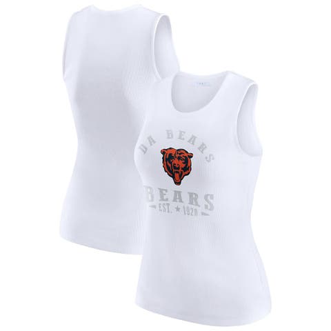 Women's WEAR by Erin Andrews  White Chicago Bears Ribbed Graphic Tank Top