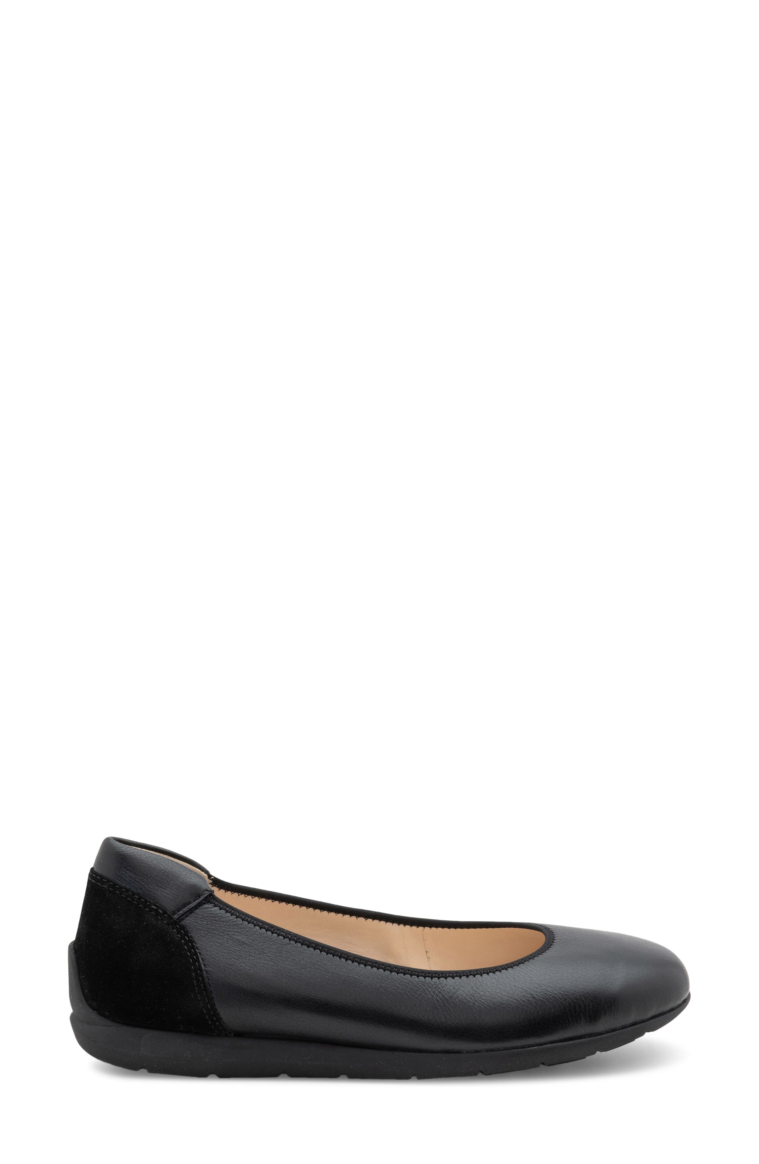 ara Sarah Ballet Flat, Alternate, color, Black Calf