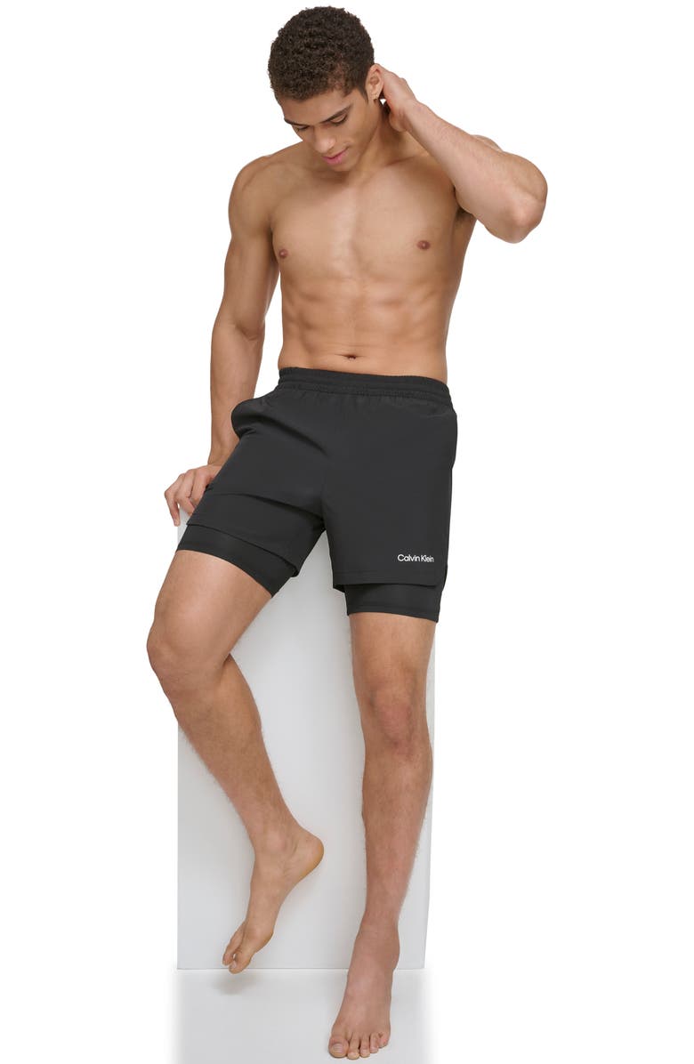 Calvin Klein Cross Fit Volley Swim Trunks, Alternate, color, 