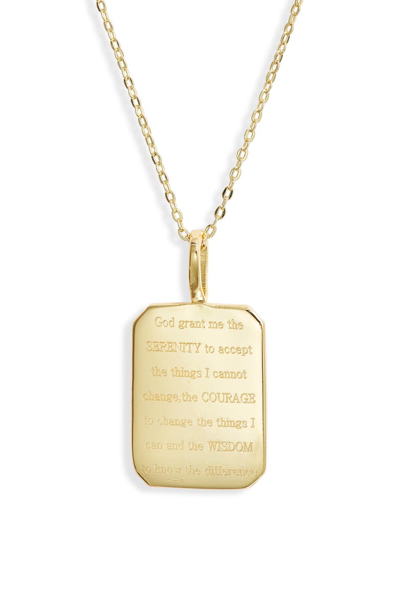 Serenity Prayer Necklace, Main, color, SILVER