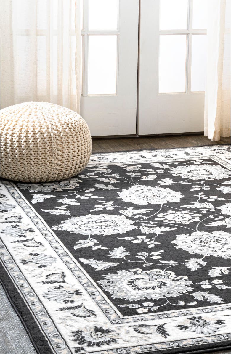 JONATHAN Y Cherie French Cottage Area Rug, Alternate, color, Black/Cream