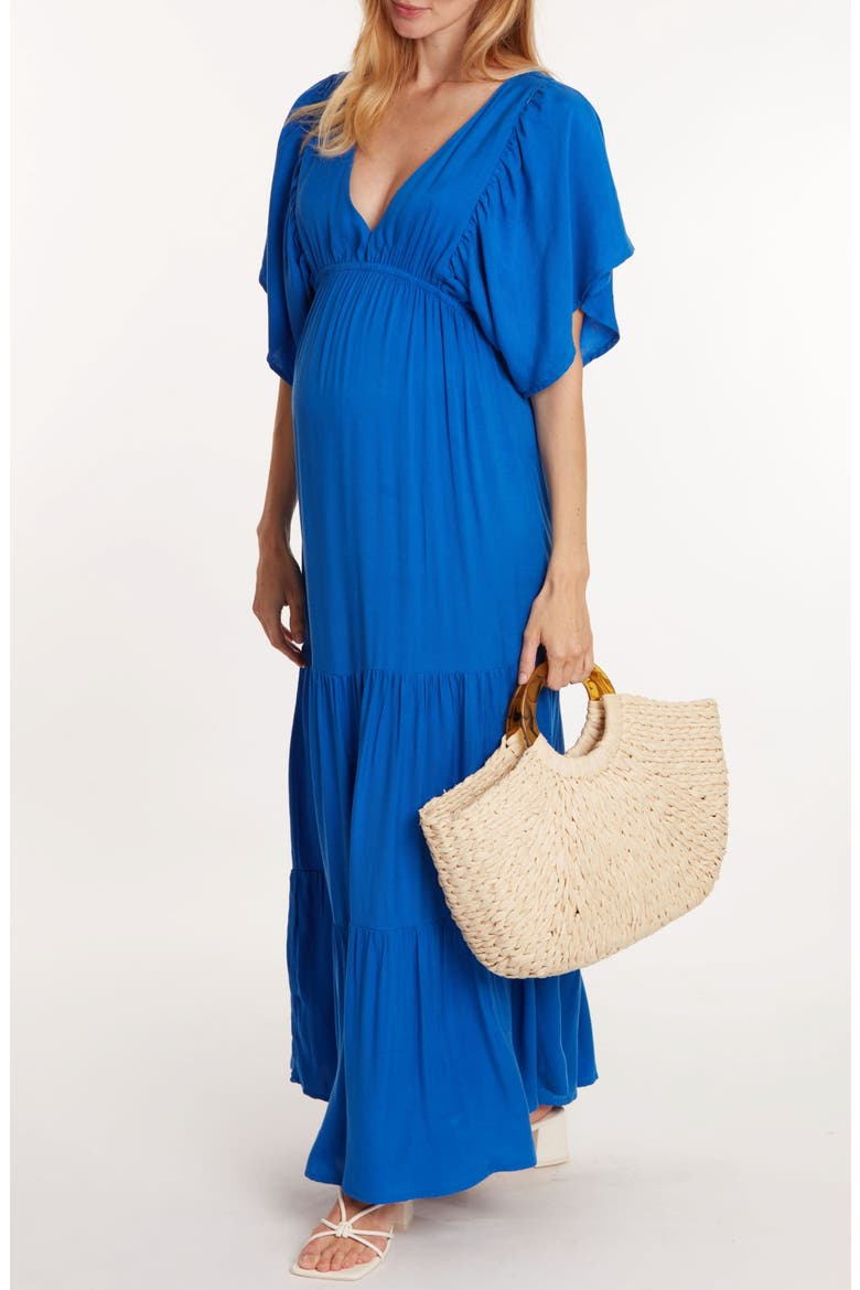 Claudette Maternity maxi dress, Alternate, color, ELECTRIC BLUE