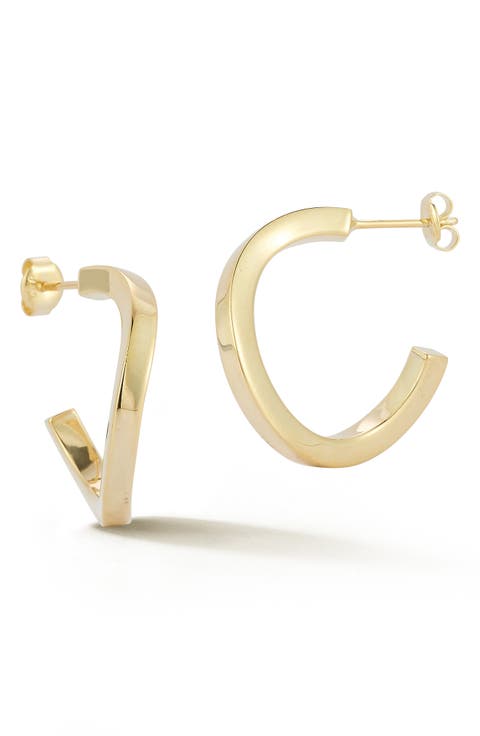 Wave Hoop Earrings
