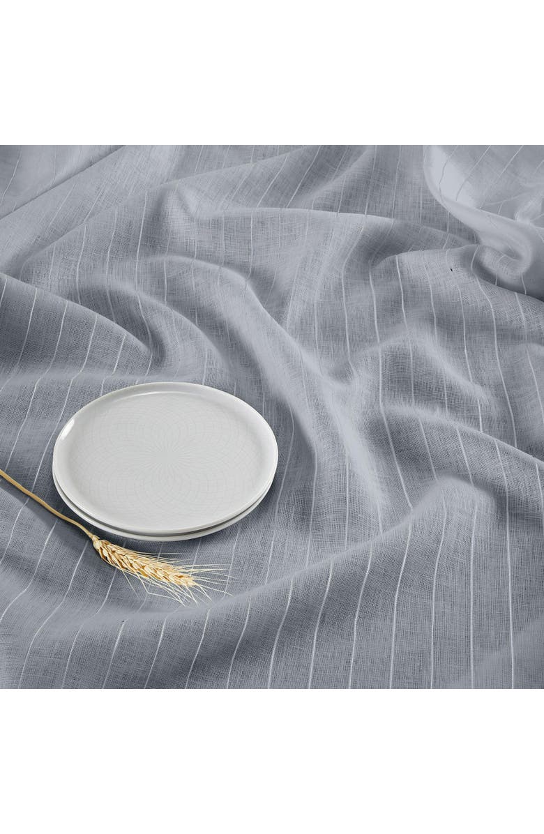 Solino Home Linen Table Throw - Pinstripe, 52" x 52" Inch, Alternate, color, Grey And White