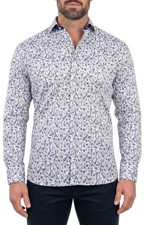Einstein Long Sleeve Stretch Cotton Shirt