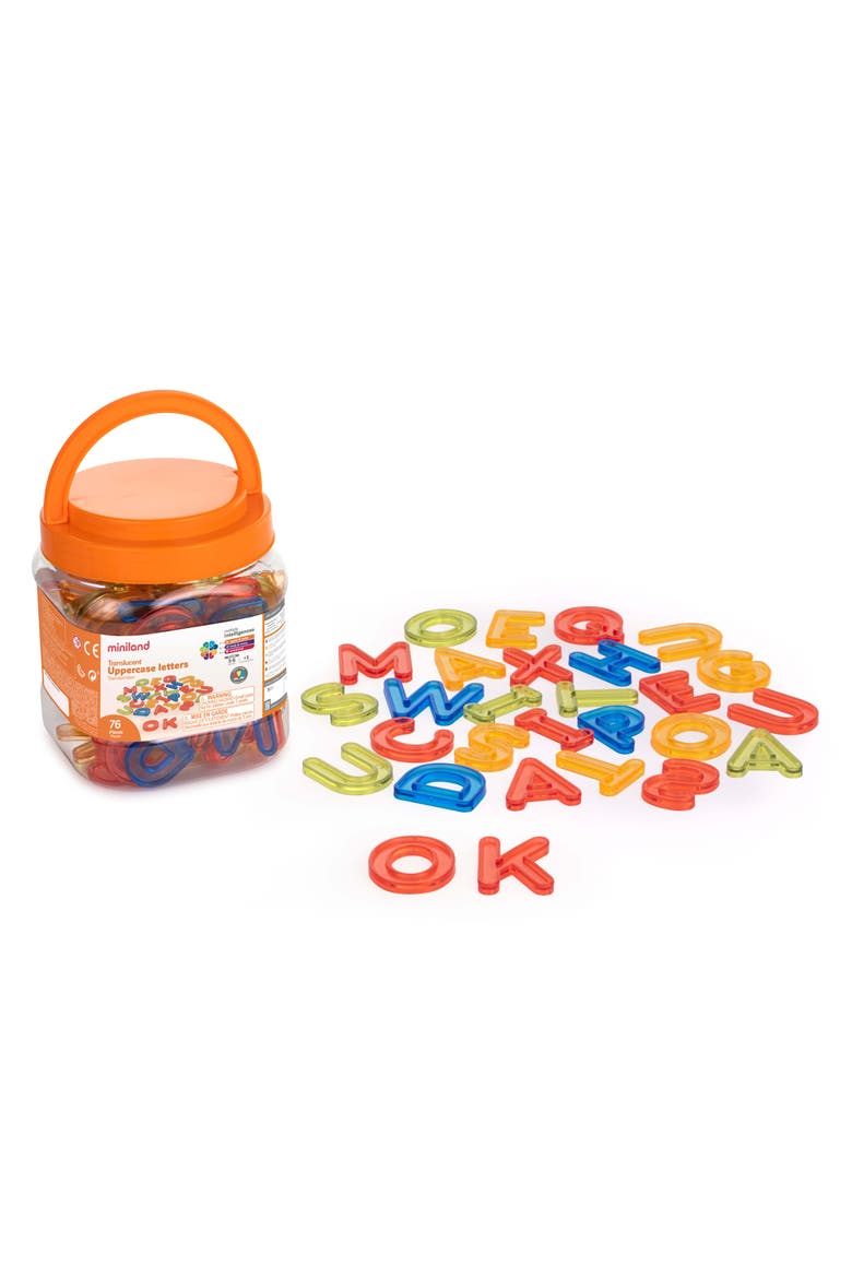 Translucent Uppercase Letters 76 Pcs, Main, color, Orange Multi