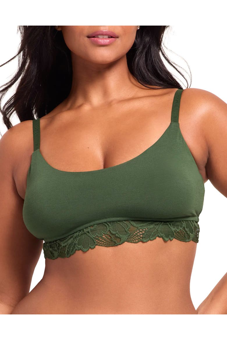 Shiloh Contour Bralette Bra, Main, color, Dark green