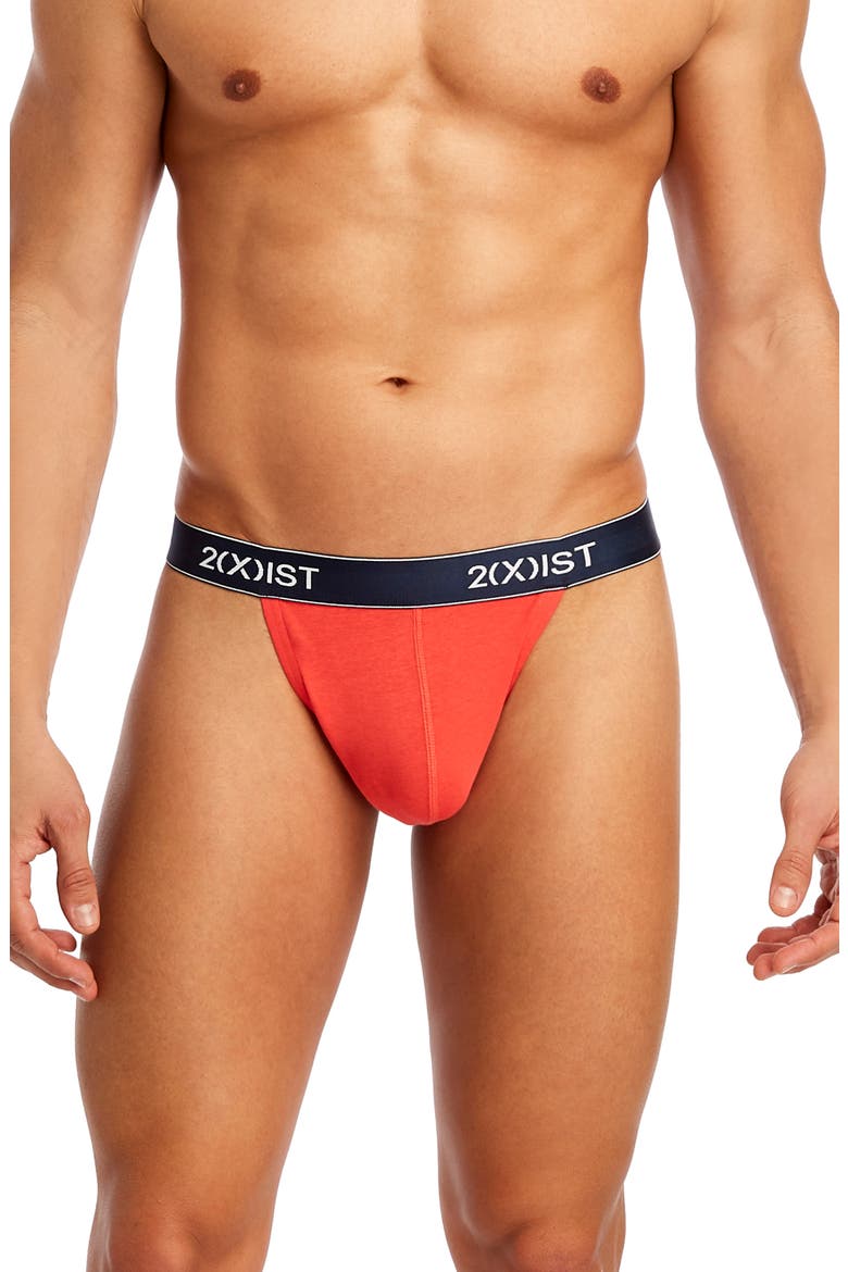 3-Pack Cotton Thong, Alternate, color, PURPLE/ HIBISCUS/ BLUEBIRD