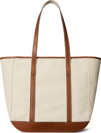 Polo Ralph Lauren Medium Canvas & Leather Tote | Nordstrom