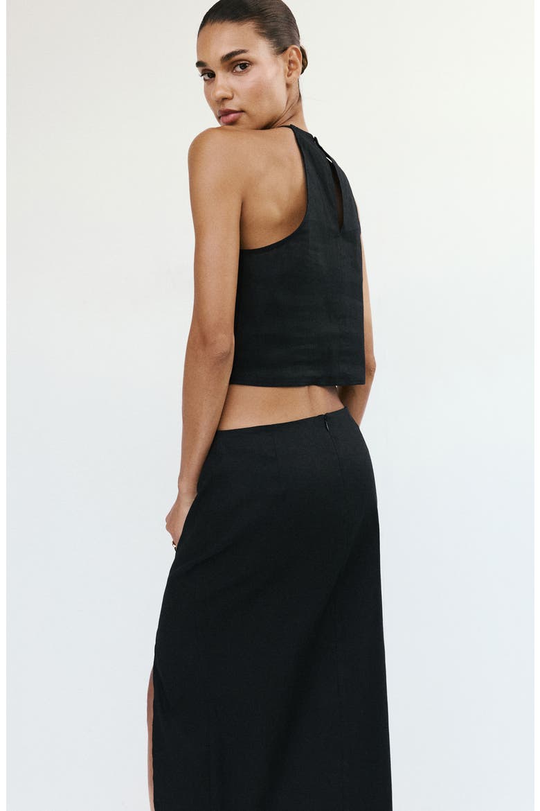 Sleeveless Linen Blend Top, Alternate, color, BLACK