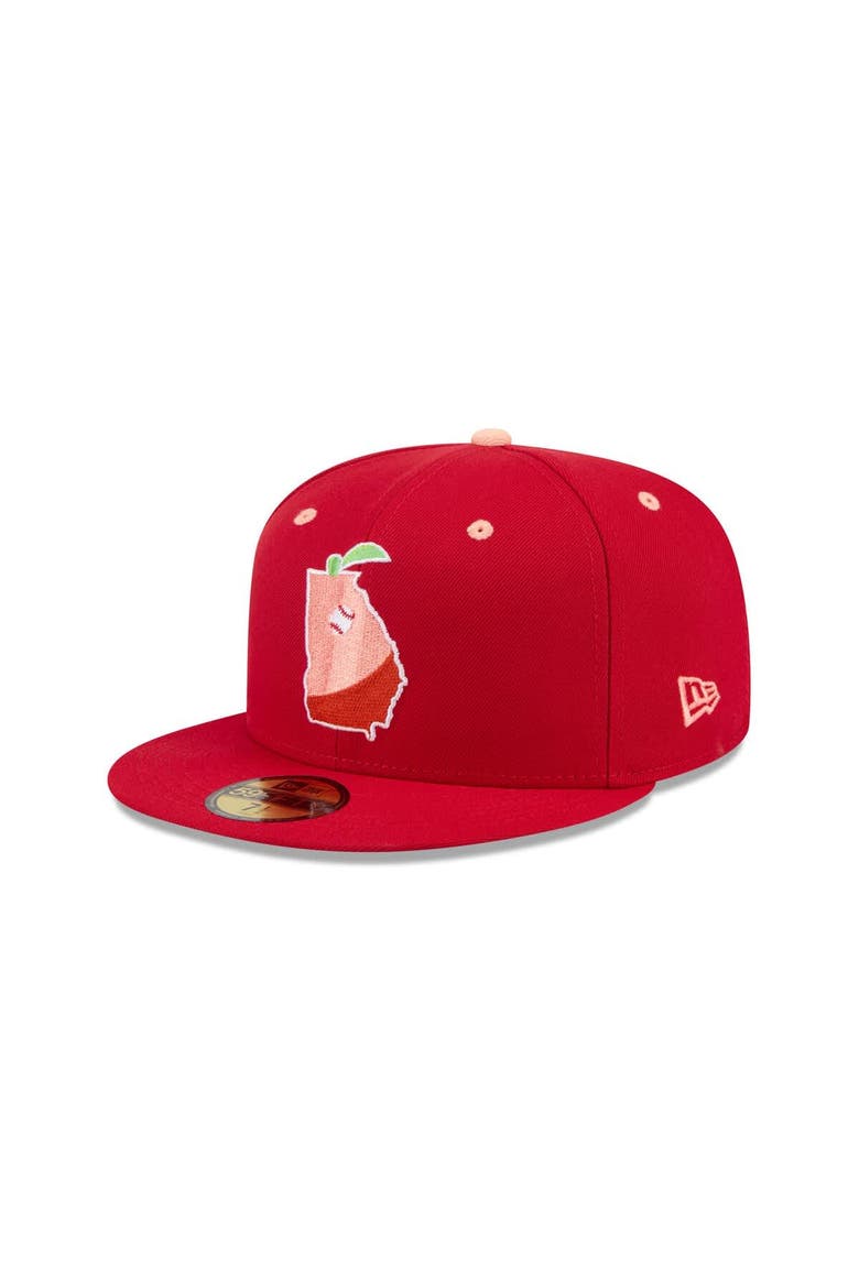 Men's New Era  Red Gwinnett Stripers Theme Nights 59FIFTY Fitted Hat, Alternate, color, Red