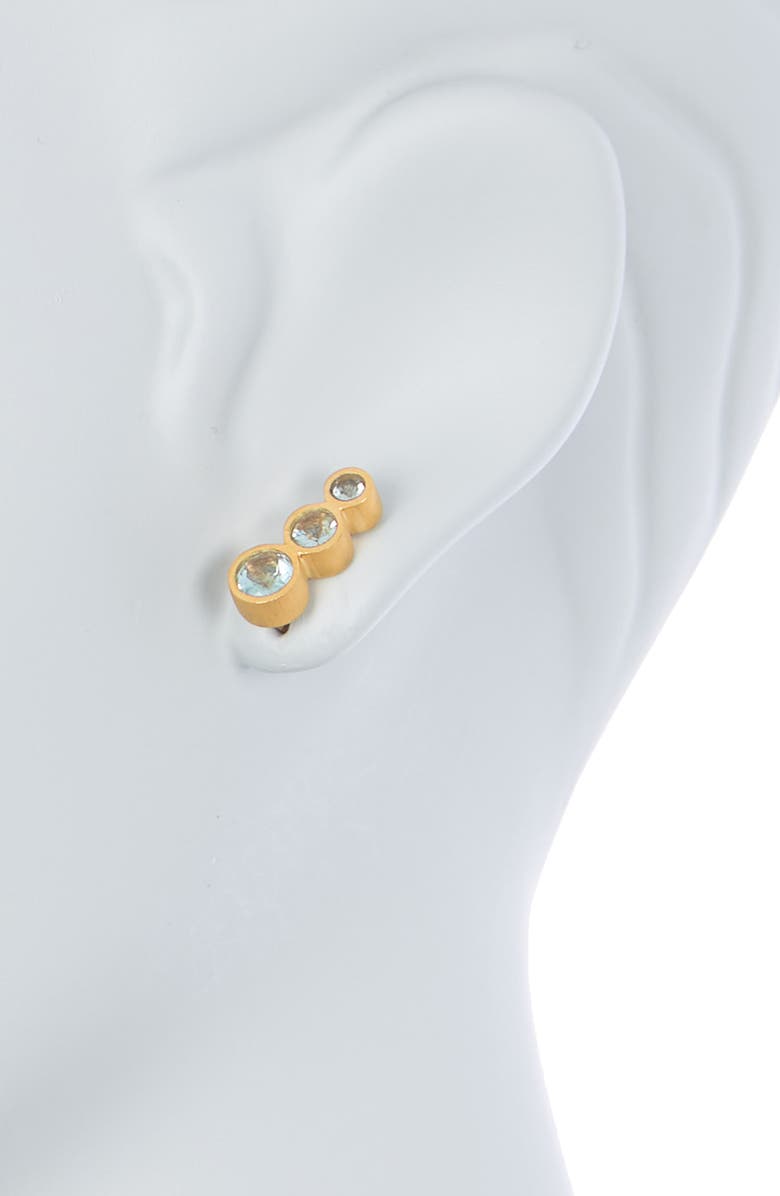 Dean Davidson 22K Gold Plated Manhattan Blue Topaz Ear Crawler, Alternate, color, Blue Topaz/ Gold