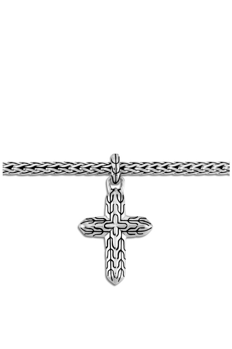 Cross Charm Bracelet, Sterling Silver, Alternate, color, SILVER