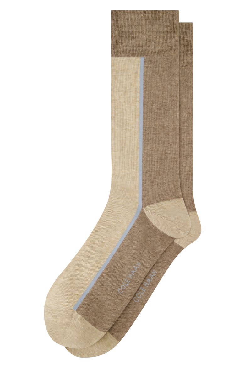Colorblock Dress Socks, Main, color, TAN