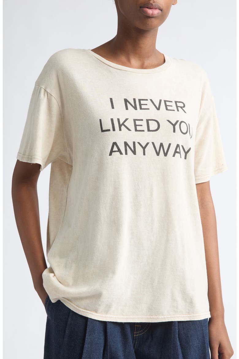 I Never Like You Anyway Cotton & Cashmere Boyfriend T-Shirt, Alternate, color, ACID KHAKI STONE