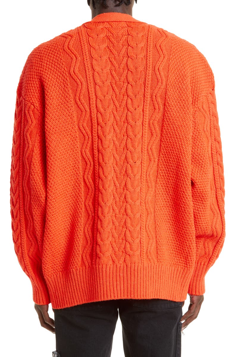 Undercover Men's Cable Knit Wool Cardigan, Alternate, color,