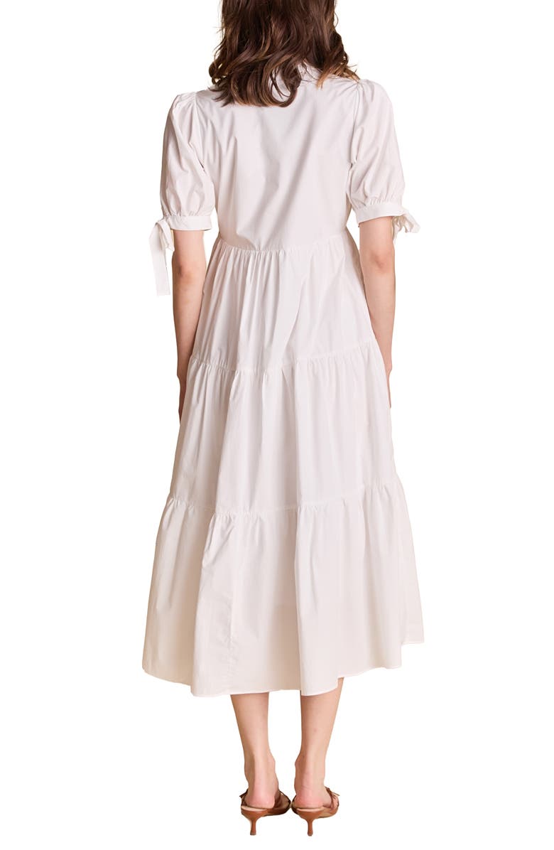 English Factory Tiered Midi Dress, Alternate, color, White
